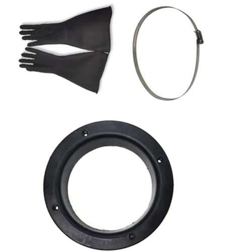 DMBAOD Sandstrahlhandschuhe Sandblasterhandschuhe für Sandblaster Explosionsschrank 8-inch hole ring + particle thick gloves Sandblasting gloves von DMBAOD