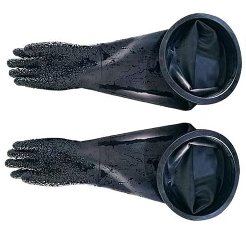 DMBAOD Sandstrahlhandschuhe Sandblasterhandschuhe für Sandblaster Explosionsschrank 8-inch rubber ring + one pair of granular gloves (diameter 200mm) Sandblasting gloves von DMBAOD