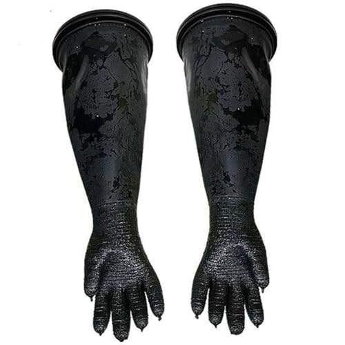 DMBAOD Sandstrahlhandschuhe Sandblasterhandschuhe für Sandblaster Explosionsschrank 8-inch rubber ring + wrinkle gloves (diameter 200mm) Sandblasting gloves von DMBAOD