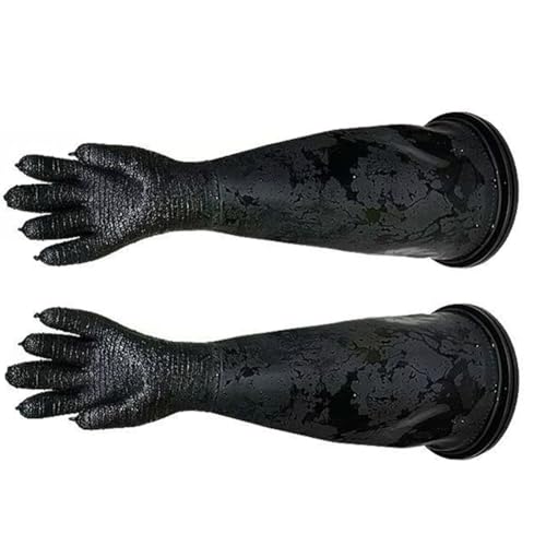 DMBAOD Sandstrahlhandschuhe Sandblasterhandschuhe für Sandblaster Explosionsschrank A pair of 8-inch rubber ring plus glossy gloves (diameter 200mm) Sandblasting gloves von DMBAOD