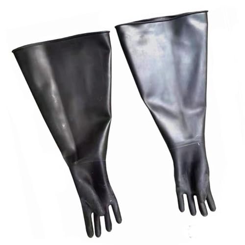 DMBAOD Sandstrahlhandschuhe Sandblasterhandschuhe für Sandblaster Explosionsschrank A pair of glossy gloves (diameter 200mm) Sandblasting gloves von DMBAOD