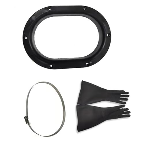DMBAOD Sandstrahlhandschuhe Sandblasterhandschuhe für Sandblaster Explosionsschrank Oval hole ring + lock + particle thick gloves Sandblasting gloves von DMBAOD