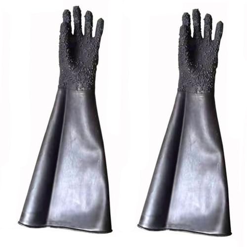 DMBAOD Sandstrahlungshandschuhe für Sandblastenschrank, Sandblasterhandschuhe 2 left hand gloves with pellets (diameter 200mm) Sandblasting gloves von DMBAOD