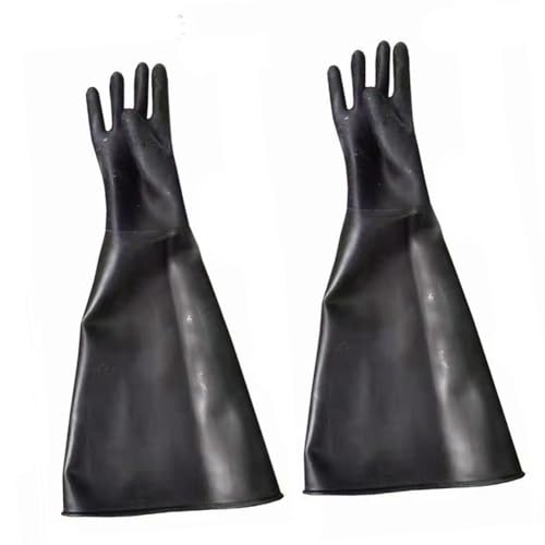 DMBAOD Sandstrahlungshandschuhe für Sandblastenschrank, Sandblasterhandschuhe 2 right hand glossy gloves (diameter 200mm) Sandblasting gloves von DMBAOD
