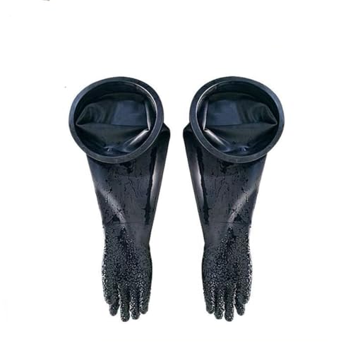 DMBAOD Sandstrahlungshandschuhe für Sandblastenschrank, Sandblasterhandschuhe 6-inch rubber ring + one pair of granular gloves (diameter 200mm) Sandblasting gloves von DMBAOD