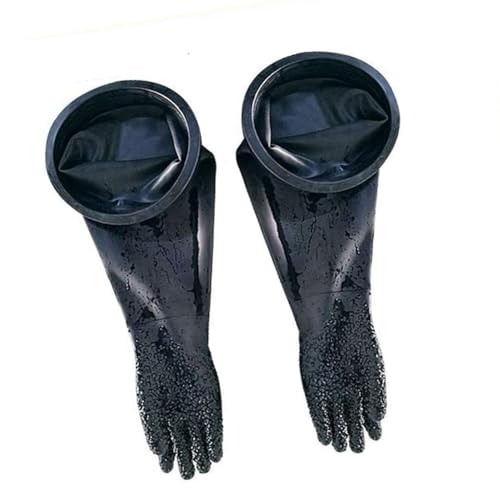 DMBAOD Sandstrahlungshandschuhe für Sandblastenschrank, Sandblasterhandschuhe 8-inch rubber ring + one pair of granular gloves (diameter 200mm) Sandblasting gloves von DMBAOD
