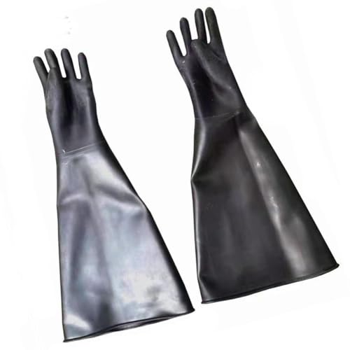 DMBAOD Sandstrahlungshandschuhe für Sandblastenschrank, Sandblasterhandschuhe A pair of glossy gloves (diameter 200mm) Sandblasting gloves von DMBAOD