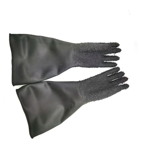 DMBAOD Sandstrahlungshandschuhe für Sandblastenschrank, Sandblasterhandschuhe A pair of short particle gloves (diameter 150mm) Sandblasting gloves von DMBAOD