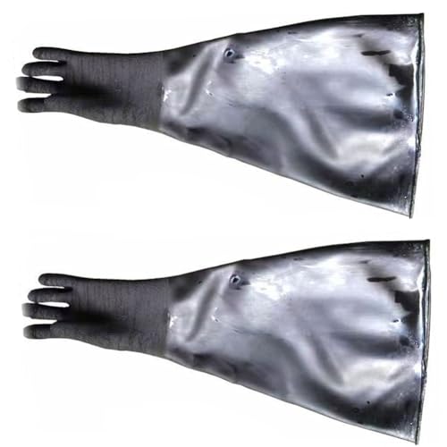 DMBAOD Sandstrahlungshandschuhe für Sandblastenschrank, Sandblasterhandschuhe Wrinkle gloves with 2 left hand (diameter 200mm) Sandblasting gloves von DMBAOD