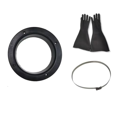 DMBAOD Verdickte Verschleiß-resistente Gummigürtel Granular Grunge Falten Sandstrahlmaschinenhandschuhe Universelle linke und rechte Hände 8-inch hole ring + particle thick gloves Sandblasting gloves von DMBAOD