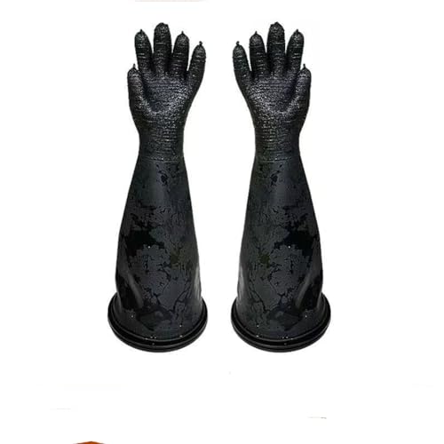 DMBAOD Verdickte Verschleiß-resistente Gummigürtel Granular Grunge Falten Sandstrahlmaschinenhandschuhe Universelle linke und rechte Hände von DMBAOD