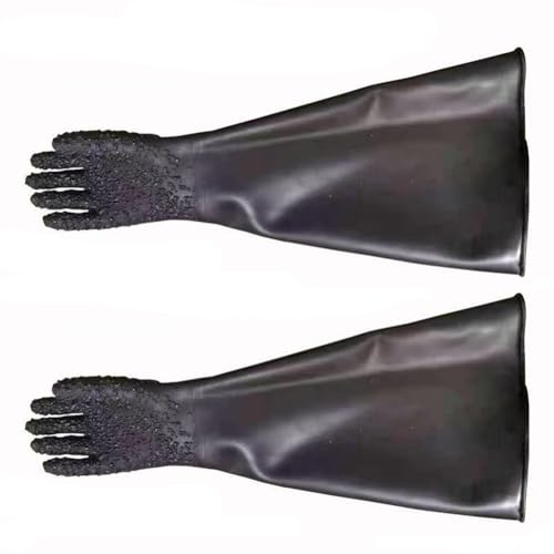 DMBAOD Verdickte Verschleiß-resistente Gummigürtel Granular Grunge Falten Sandstrahlmaschinenhandschuhe Universelle linke und rechte Hände von DMBAOD