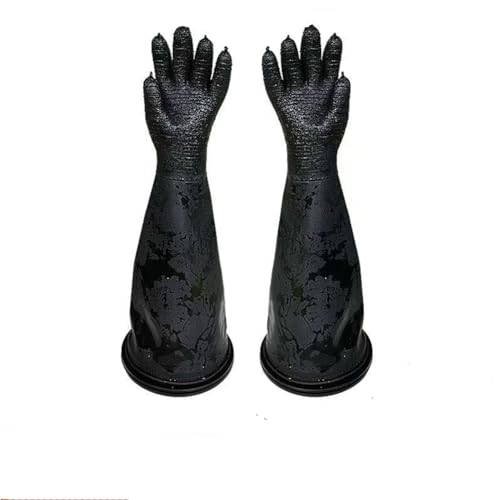 DMBAOD Verdickte Verschleiß-resistente Gummigürtel Granular Grunge Falten Sandstrahlmaschinenhandschuhe Universelle linke und rechte Hände von DMBAOD