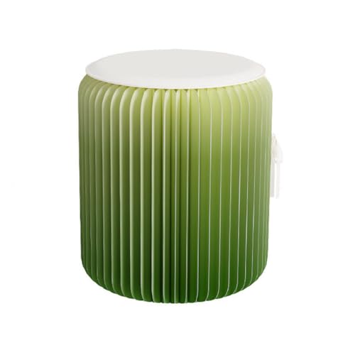 Klapppapierhocker, modernes Design des Klapppapierhockers Kraftpapier Multifunktions runder Fußhocker Beiklang, einfache Montagepapierhocker Matcha 32 * 30cm von DMBAOD