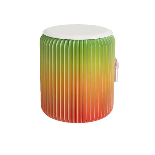 Klapppapierhocker, modernes Design des Klapppapierhockers Kraftpapier Multifunktions runder Fußhocker Beiklang, einfache Montagepapierhocker Rainbow 32 * 30cm von DMBAOD