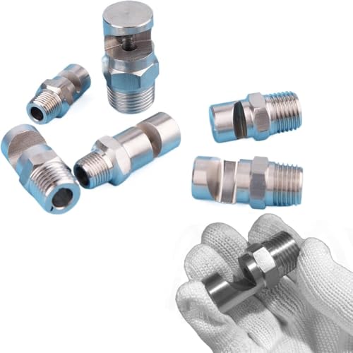 Weitwinkellüfterdüse 1/8,1/4,3/8,1/2,3/4 Winkel -Düsen -Lüfter -Stahlspray -Sprühdüse, Auto -Metallreinigung Waschspray Feuchifizierung 3/8 wide angle fan nozzle （Hole diameter 5.0mm） 5 Stücke von DMBAOD
