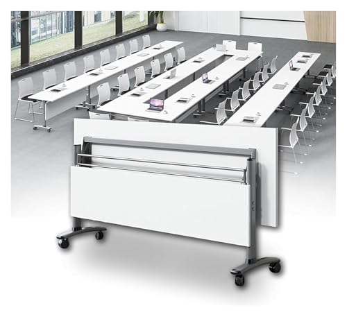 Besprechungstisch klappbar, Konferenzraumtische mit Rädern, großer rechteckiger Konferenz-Seminartisch mit Klappplatte(007,47x20x30in) von DMBBSAPBSH