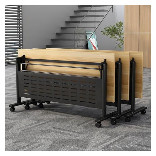 Besprechungstisch klappbar, Konferenzraumtische mit Rädern, großer rechteckiger Konferenz-Seminartisch mit Klappplatte(008,55x16x30in) von DMBBSAPBSH