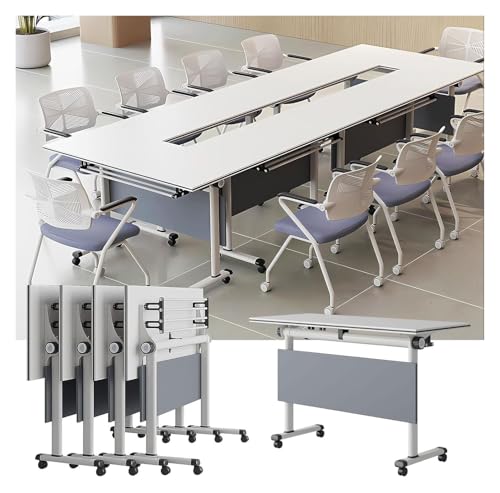 DMBBSAPBSH Besprechungstisch klappbar, Flip Top Mobiler Schulungstisch mit leisen Rädern for Seminar-Besprechungstisch(55 * 23.6 * 29.5in) von DMBBSAPBSH