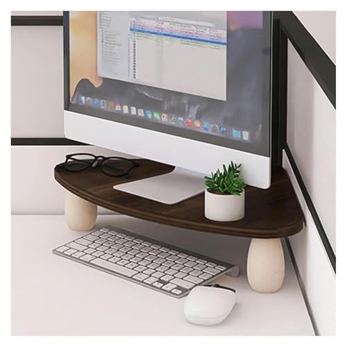 DMBBSAPBSH Eck-Monitorständer aus Holz, Eck Monitorständer, Eckmonitorständer Massivholz-Desktop-Eckregal, Eckcomputer-Erhöhter Monitorständer(Brown) von DMBBSAPBSH