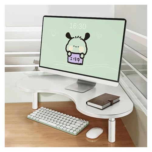 DMBBSAPBSH Eck-Monitorständer aus Holz, Eck Monitorständer, Verstellbarer Eckmonitorständer for Computer, dreieckiger Schreibtisch-Monitorständer, Bildschirmhalter(White) von DMBBSAPBSH