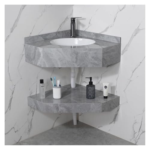 DMBBSAPBSH Eckwaschbecken mit Unterschrank, Eckbadezimmer-Waschtischunterschrank mit Waschbecken, Wandmontage, Waschbecken-Design, Badezimmer-Waschbecken mit Schrank-Kombination(55cm(21.6in)) von DMBBSAPBSH