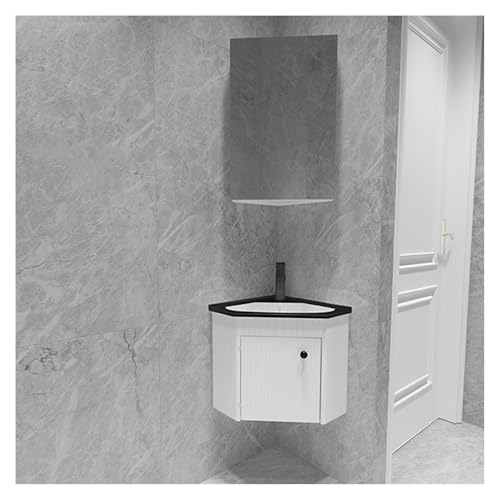 DMBBSAPBSH Eckwaschbecken mit Unterschrank, Eckwaschbecken-Kombination mit Spiegelschrank, an der Wand montierter schwebender Schrank for kleine Räume(41CM/16.14IN) von DMBBSAPBSH