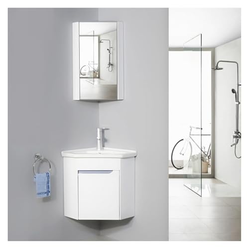 DMBBSAPBSH Eckwaschbecken mit Unterschrank, Modernes Wandwaschbecken, schwebendes Waschbecken, Eckwaschbecken(Brown,50cm/19.6in) von DMBBSAPBSH