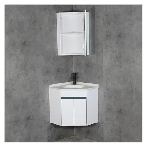 DMBBSAPBSH Eckwaschbecken mit Unterschrank, Modernes Wandwaschbecken, schwebendes Waschbecken, Eckwaschbecken(White Black,50cm/19.6in) von DMBBSAPBSH