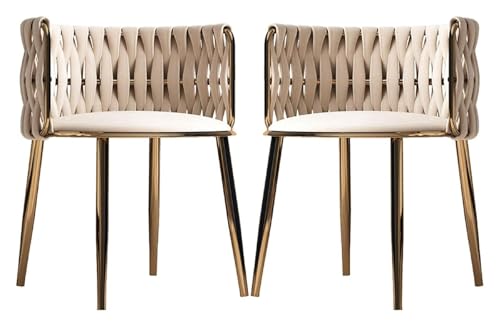 DMBBSAPBSH Esszimmerstuhl, Esszimmerstühle, Esszimmerstühle 2er-Set mit Metallbeinen for Esszimmer, Küche, Waschtisch, Wohnzimmer(Beige) von DMBBSAPBSH