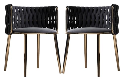 DMBBSAPBSH Esszimmerstuhl, Esszimmerstühle, Esszimmerstühle 2er-Set mit Metallbeinen for Esszimmer, Küche, Waschtisch, Wohnzimmer(Black) von DMBBSAPBSH