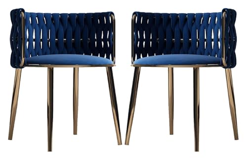 DMBBSAPBSH Esszimmerstuhl, Esszimmerstühle, Esszimmerstühle 2er-Set mit Metallbeinen for Esszimmer, Küche, Waschtisch, Wohnzimmer(Blue) von DMBBSAPBSH