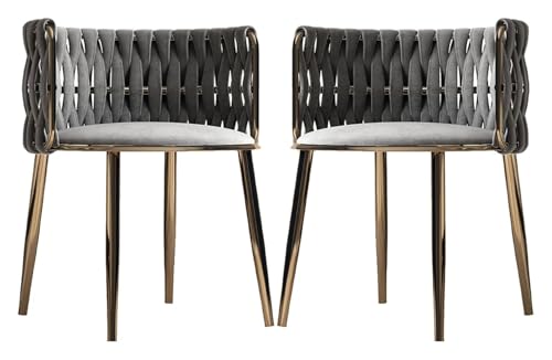 DMBBSAPBSH Esszimmerstuhl, Esszimmerstühle, Esszimmerstühle 2er-Set mit Metallbeinen for Esszimmer, Küche, Waschtisch, Wohnzimmer(Grey) von DMBBSAPBSH