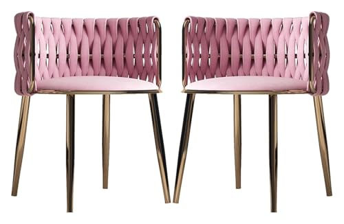 DMBBSAPBSH Esszimmerstuhl, Esszimmerstühle, Esszimmerstühle 2er-Set mit Metallbeinen for Esszimmer, Küche, Waschtisch, Wohnzimmer(Pink) von DMBBSAPBSH