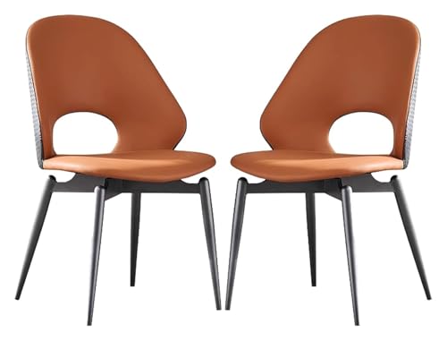 DMBBSAPBSH Esszimmerstuhl, Esszimmerstühle, Esszimmerstühle 2er-Set mit Sitz und Metallbeinen for Küche, Wohnzimmer, Schlafzimmer(Orange) von DMBBSAPBSH