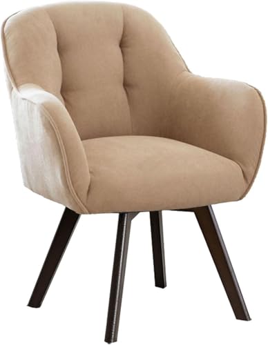 DMBBSAPBSH Esszimmerstuhl, Esszimmerstühle, Moderner Esszimmerstuhl, bequemer, verdickter Stuhl mit gebogener Rückenlehne for das Wohnzimmer, Küchenstuhl mit Holzbeinen(Khaki) von DMBBSAPBSH