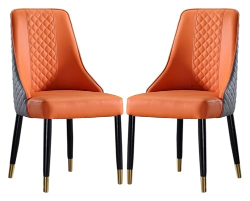 DMBBSAPBSH Esszimmerstuhl, Esszimmerstühle, Wohnzimmerstuhl mit Metallbeinen, 2er-Set for Küche und Esszimmer(Orange) von DMBBSAPBSH