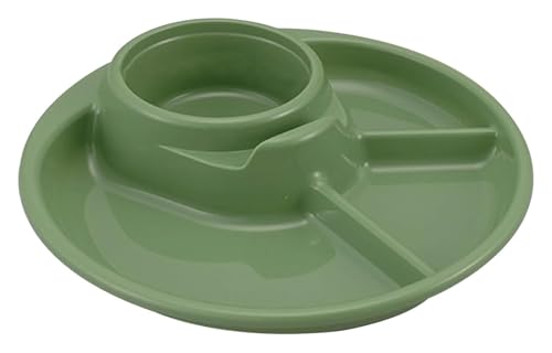 DMBBSAPBSH Geteilte Teller mit Unterteilung, Essteller aus Porzellan, zur Portionskontrolle, runde Platte for Pasta/Obst/Salat(Green) von DMBBSAPBSH