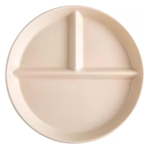DMBBSAPBSH Geteilte Teller mit Unterteilung, Runde, unterteilte Essteller, Essteller mit Unterteilung(Khaki,1Pc) von DMBBSAPBSH