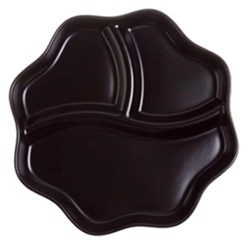 DMBBSAPBSH Geteilte Teller mit Unterteilung, Unterteilte Speiseteller, Der Diät-Kontrollteller, Keramikportion(Black) von DMBBSAPBSH