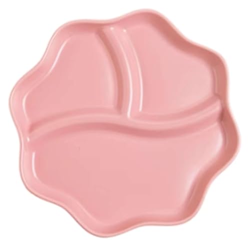 DMBBSAPBSH Geteilte Teller mit Unterteilung, Unterteilte Speiseteller, Der Diät-Kontrollteller, Keramikportion(Pink) von DMBBSAPBSH