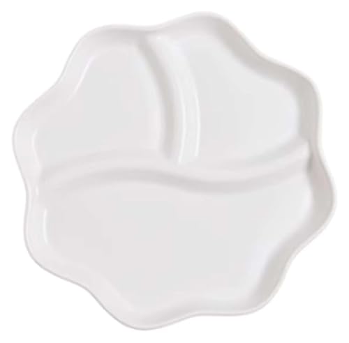 DMBBSAPBSH Geteilte Teller mit Unterteilung, Unterteilte Speiseteller, Der Diät-Kontrollteller, Keramikportion(White) von DMBBSAPBSH