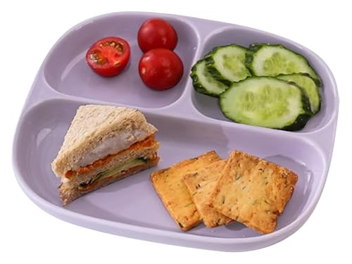 DMBBSAPBSH Geteilte Teller mit Unterteilung, Unterteilter Speiseteller mit 3 Fächern, einfacher Keramikteller, Portionskontrolltablett for Getreide/Gemüse/Obst(Purple) von DMBBSAPBSH