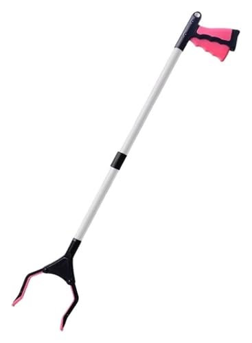 DMBBSAPBSH Greifzange, Faltbare Greifer, Tragbarer Pick-Up-Stick aus Stahl mit starkem Griff for Ladenregale(Light red) von DMBBSAPBSH