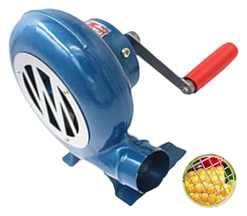 DMBBSAPBSH Handkurbel Schmiedegebläse, manuelles BBQ-Luftgebläse, Eisengetriebe-Popcorn-Ventilator mit Handkurbel, Grill-Feuerstarter, Flammenerreger (200 W) von DMBBSAPBSH
