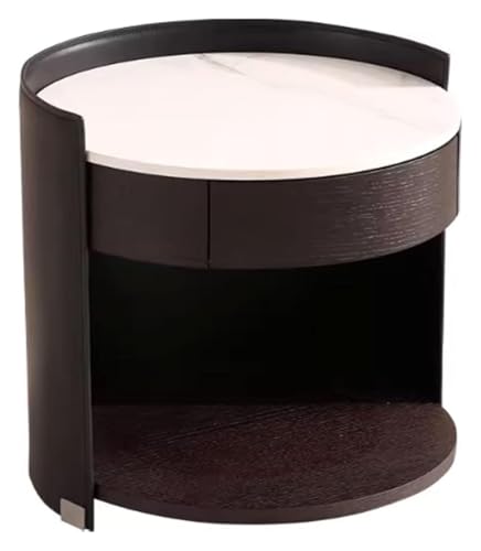 DMBBSAPBSH Nachttisch, Nachtschrank, Hölzerner Ende-Beistelltisch-Leder-Nachttisch for Schlafzimmer-Büro von DMBBSAPBSH