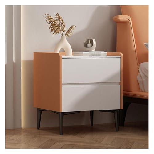 DMBBSAPBSH Nachttisch, Nachtschrank, Nachttisch-Endseiten-Speicher-Kabinett des Faux-Marmor-Leders for Schlafzimmer(A,50x40x48cm) von DMBBSAPBSH