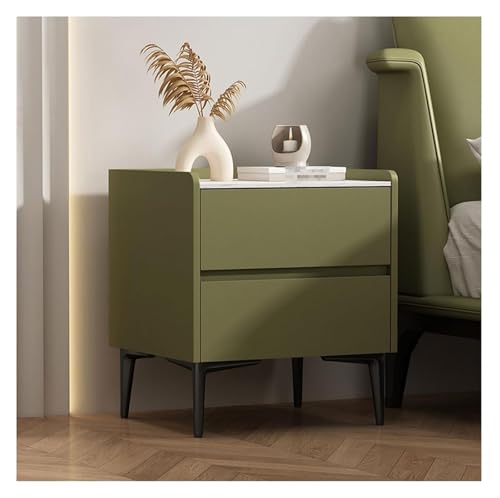 DMBBSAPBSH Nachttisch, Nachtschrank, Nachttisch-Endseiten-Speicher-Kabinett des Faux-Marmor-Leders for Schlafzimmer(Green,35x40x48cm) von DMBBSAPBSH