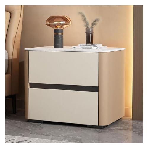DMBBSAPBSH Nachttisch, Nachtschrank, Nachttisch aus Kunstleder mit Marmormuster, for Schlafzimmer, Nachttisch(B,45x40x50cm) von DMBBSAPBSH