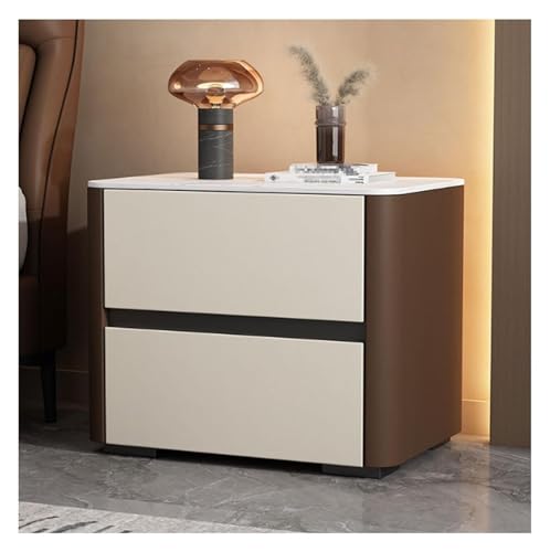 DMBBSAPBSH Nachttisch, Nachtschrank, Nachttisch aus Kunstleder mit Marmormuster, for Schlafzimmer, Nachttisch(D,45x40x50cm) von DMBBSAPBSH